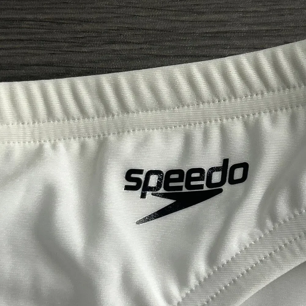 Speedo Men’s Swim Brief Size 34 White NWT New Old Stock Racing Swimsuit READ
